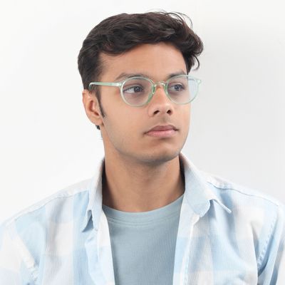 Analog Prism Round Blue Screen Glasses