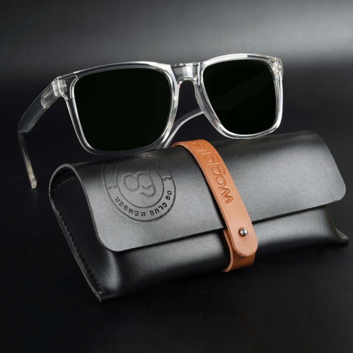 Buy Auralite Transparent Polarized Square Sunglasses Woggles