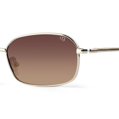 Buy Canopus Gradient Brown Hexagonal Sunglasses