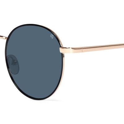 Buy Chancellor Round Golden Sunglasses