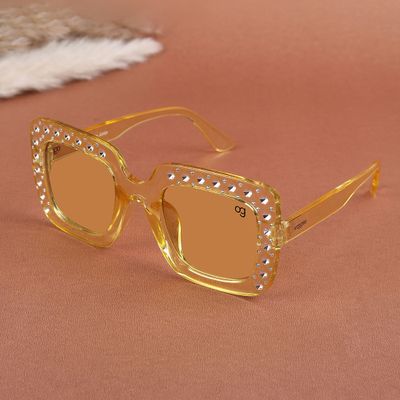 Shop Diana Yellow Kids Square Sunglasses