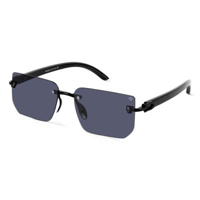 Shop Fred Black Rimless Rectangle Sunglasses