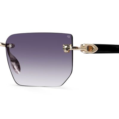 Fred Golden Rimless Rectangle Sunglasses Buy Fred Golden Rimless Rectangle Sunglasses