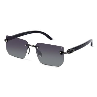 Shop Fred Green Rimless Rectangle Sunglasses