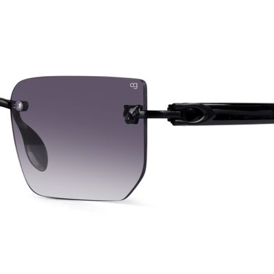 Buy Fred Purple Rimless Rectangle Sunglasses