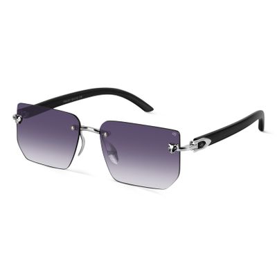 Fred Silver Rimless Rectangle Sunglasses Shop Fred Silver Rimless Rectangle Sunglasses
