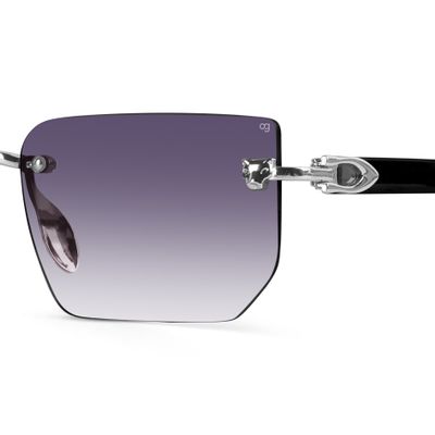 Fred Silver Rimless Rectangle Sunglasses Buy Fred Silver Rimless Rectangle Sunglasses