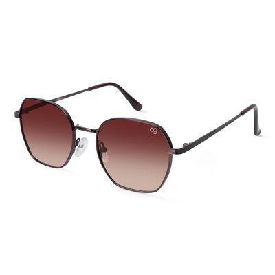 Shop Glitzigon Copper Hexagonal Sunglasses