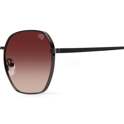 Buy Glitzigon Copper Hexagonal Sunglasses