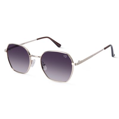 Glitzigon Golden Hexagonal Sunglasses Shop Glitzigon Golden Hexagonal Sunglasses