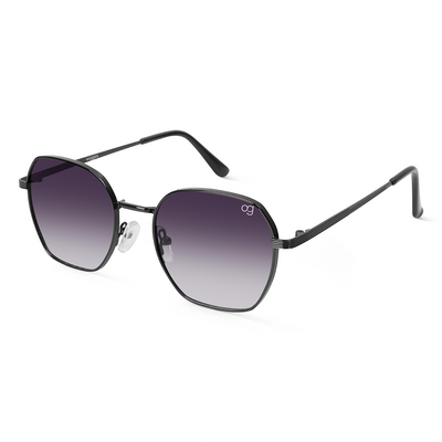 Shop Glitzigon Gradient Black Hexagonal Sunglasses