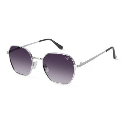 Shop Glitzigon Black Hexagonal Sunglasses
