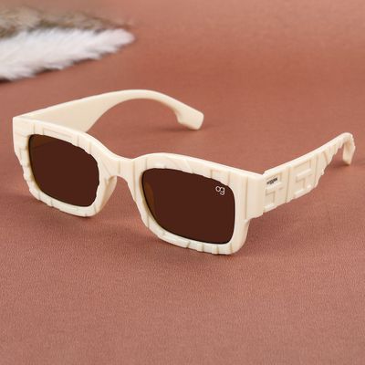 Shop Hecate Brown Kids Rectangle Sunglasses