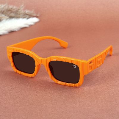 Shop Hecate Orange Kids Rectangle Sunglasses