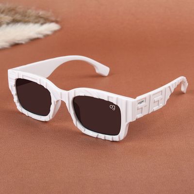 Shop Hecate White Kids Rectangle Sunglasses