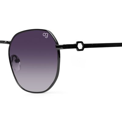 Buy Hexanova Black Hexagonal Sunglasses