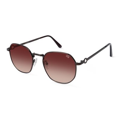 Shop Hexanova Copper Hexagonal Sunglasses