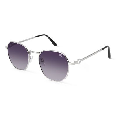 Hexanova Silver Hexagonal Sunglasses Shop Hexanova Silver Hexagonal Sunglasses