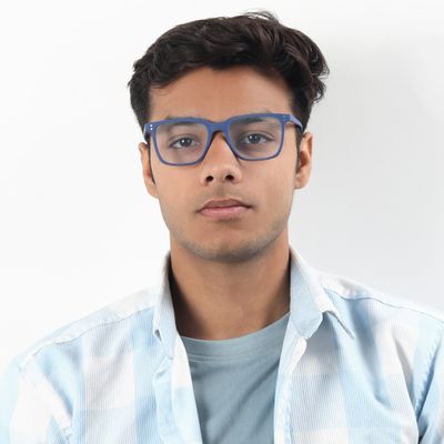 Buy Jewel Sky Square Blue Screen Glasses