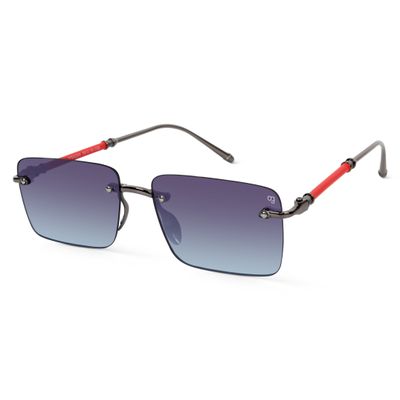 Kylro Rectangle Rimless Blue Sunglasses Shop Kylro Rectangle Rimless Blue Sunglasses