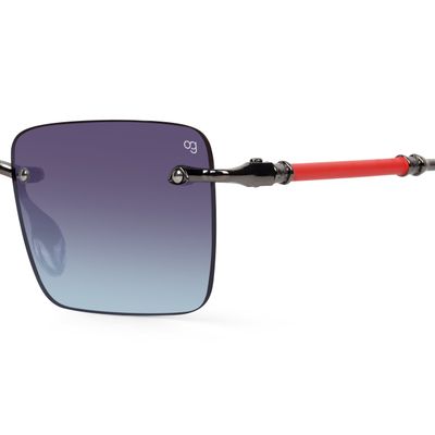Kylro Rectangle Rimless Blue Sunglasses Buy Kylro Rectangle Rimless Blue Sunglasses Online