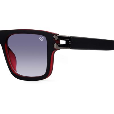 Luxio Black x Red Rectangle Sunglasses Buy Luxio Black x Red Rectangle Sunglasses Online