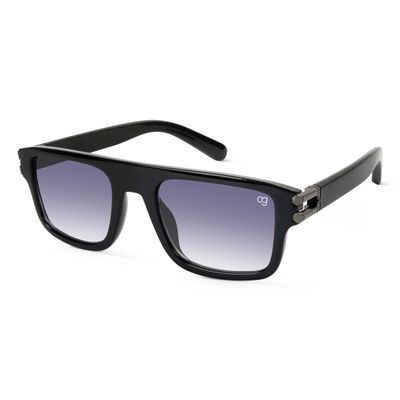 Luxio Glossy Black Rectangle Sunglasses Shop Luxio Glossy Black Rectangle Sunglasses