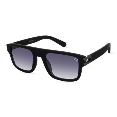 Shop Luxio Matte Black Rectangle Sunglasses