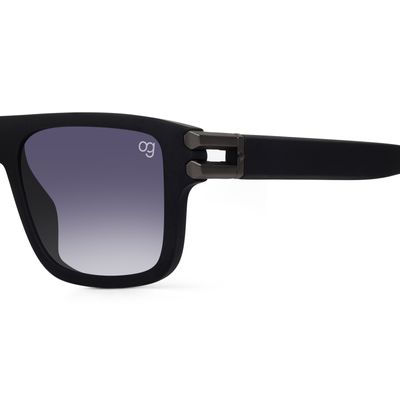 Buy Luxio Matte Black Rectangle Sunglasses Online