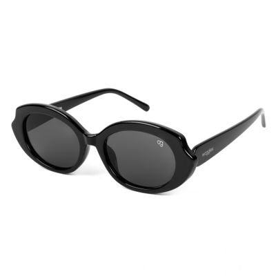 Shop Minimalist Black Oval Sunglasses