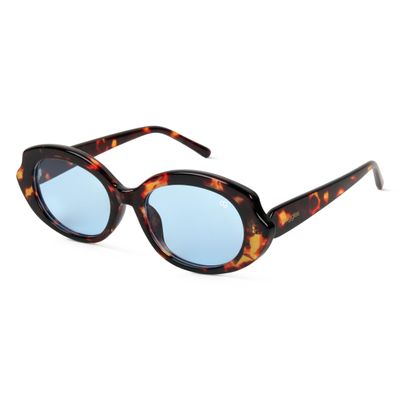 Shop Minimalist Blue Oval Sunglasses