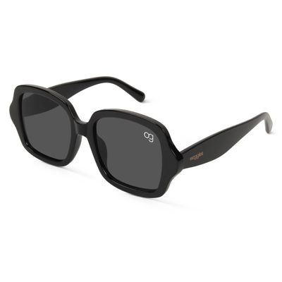 Shop Monochromatic Black Square Sunglasses