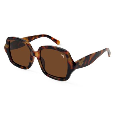 Monochromatic Brown Square Sunglasses Shop Monochromatic Brown Square Sunglasses