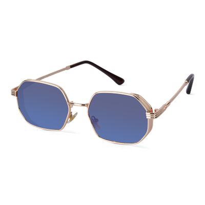 Ockhi Inspirit Dark Blue Hexagonal Sunglasses Shop Ockhi Inspirit Dark Blue Hexagonal Sunglasses