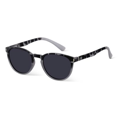 grey frame round sunglasses, 