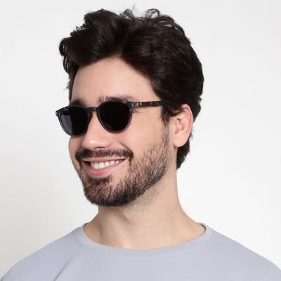 Onyx Obsession Polarized Round Sunglasses