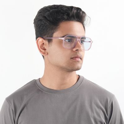 Buy Peach Brilliance Hexagonal Blue Screen Glasses