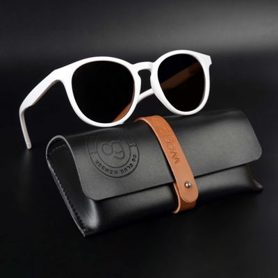 Radon White Polarized Round Sunglasses Shop Radon White Polarized Round Sunglasses