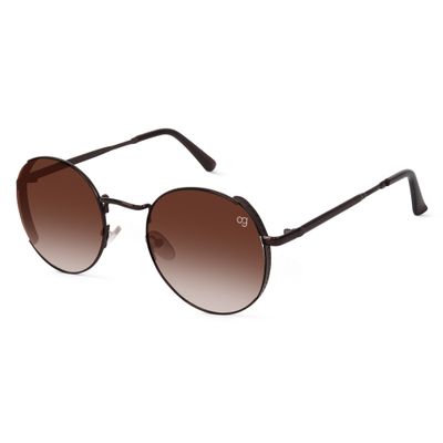 Rayzo Round Rimless Brown & Brown Sunglasses Shop Rayzo Round Rimless Brown & Brown Sunglasses