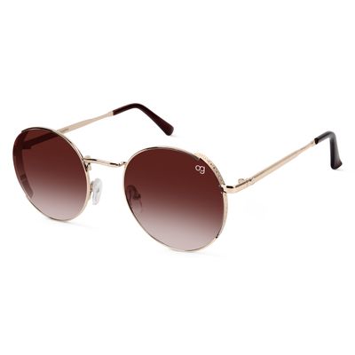Rayzo Round Rimless Brown & Golden Sunglasses Shop Rayzo Round Rimless Brown & Golden Sunglasses