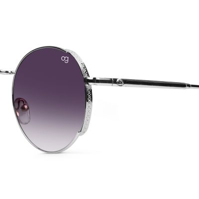 Rayzo Round Rimless Purple & Silver Sunglasses Buy Rayzo Round Rimless Purple & Silver Sunglasses Online