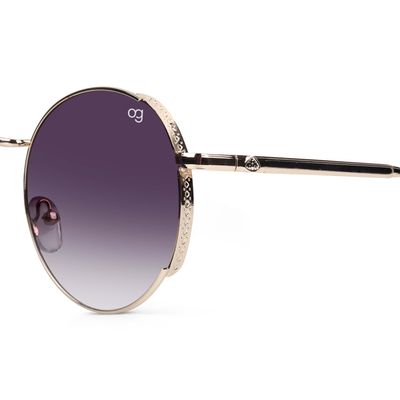 Rayzo Round Rimless Purple & Golden Sunglasses Buy Rayzo Round Rimless Purple & Golden Sunglasses Online