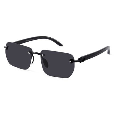 Raze Black Rimless Rectangle Sunglasses Shop Raze Black Rimless Rectangle Sunglasses