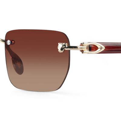 Raze Brown Rimless Rectangle Sunglasses Buy Raze Brown Rimless Rectangle Sunglasses