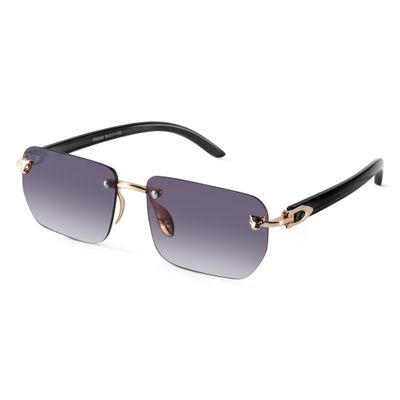 Raze Golden Rimless Rectangle Sunglasses Shop Raze Golden Rimless Rectangle Sunglasses