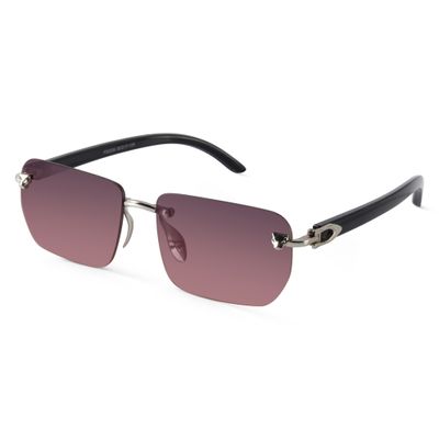 Shop Raze Pink Rimless Rectangle Sunglasses