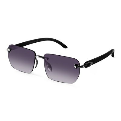 Shop Raze Purple Rimless Rectangle Sunglasses