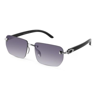Raze Silver Rimless Rectangle Sunglasses Shop Raze Silver Rimless Rectangle Sunglasses
