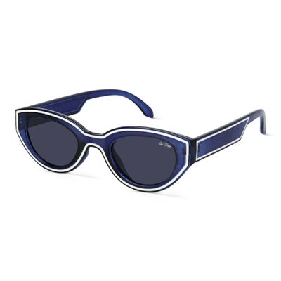 Shop Red Pappy Chronon Blue Rectangle Sunglasses