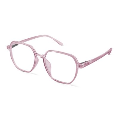 Shop Roseate Quartz Hexagonal Blue Screen Glasses